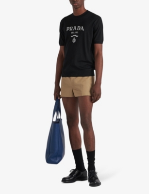 PRADA: Brand-knit crewneck wool jumper