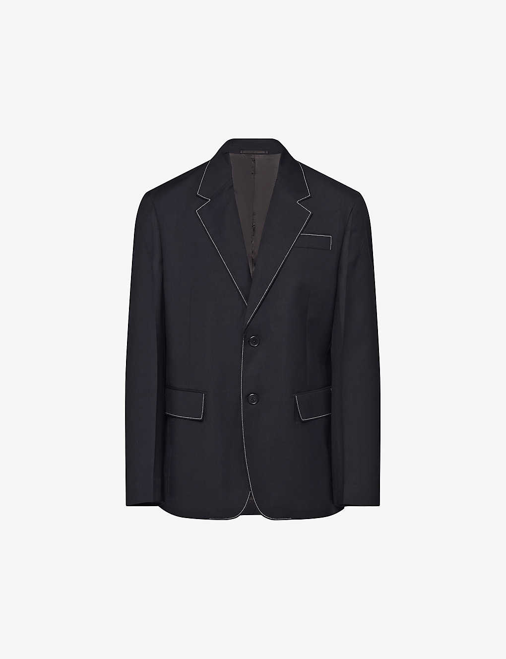 Prada Single-breasted Wool Jacket In Black