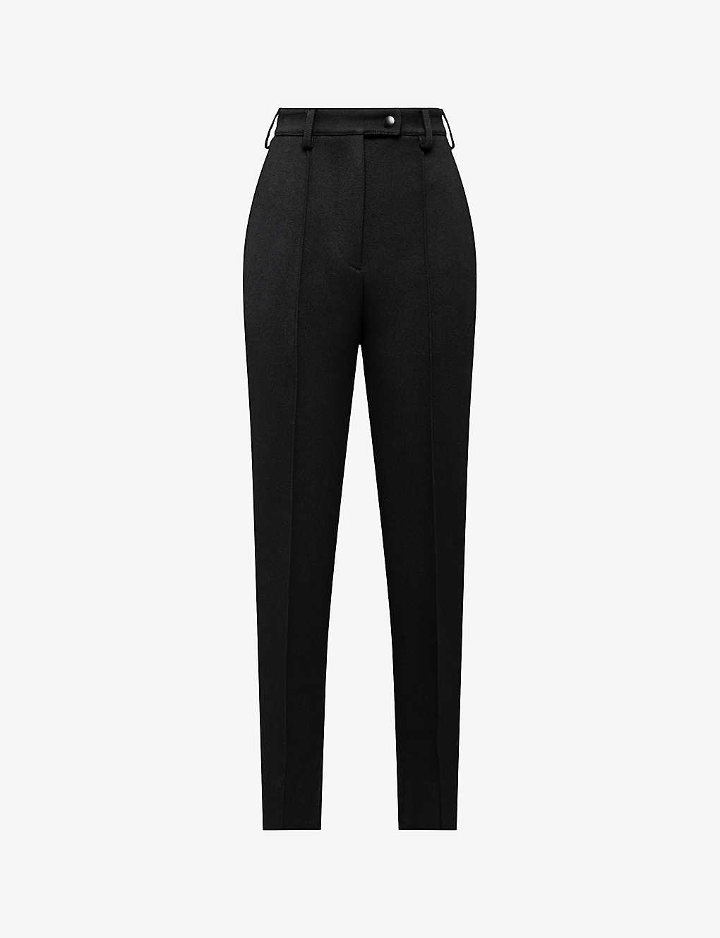Prada High-rise Slim-fit Stretch-woven Trousers In Black
