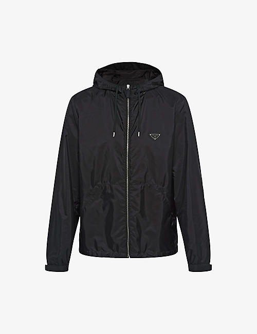 PRADA: Re-Nylon brand-plaque recycled-nylon hooded jacket
