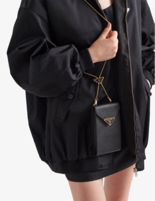 Brand-plaque mini Saffiano-leather tote bag