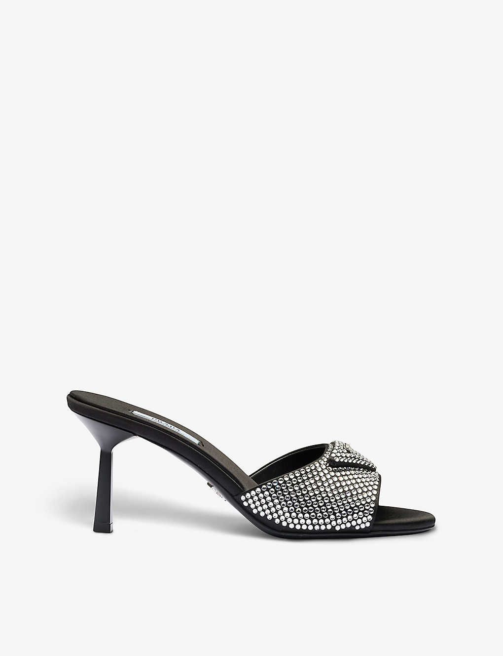 Prada Crystal-embellished Satin And Leather Heeled Sandals In Gold/silver