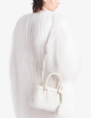 Galleria mini shearling top-handle bag