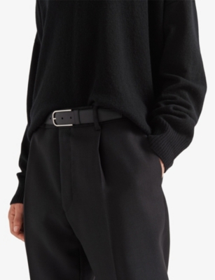 PRADA: Logo-embellished leather belt