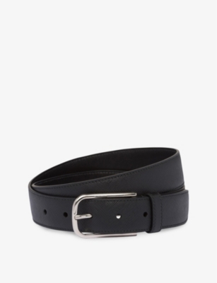 PRADA: Logo-embellished leather belt