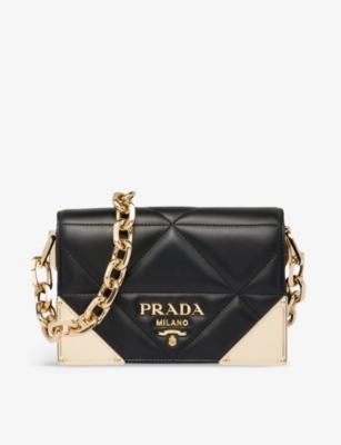 Prada logo quilted shoulder bag new arrivals