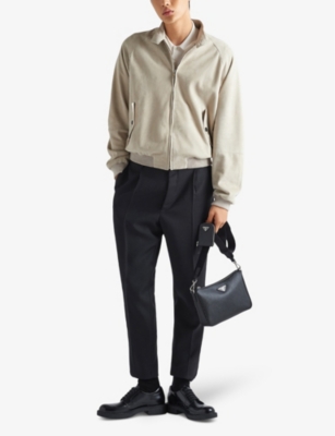 PRADA: Logo-plaque Saffiano-leather shoulder bag