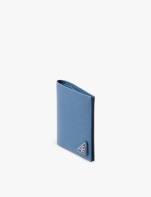 Logo-plaque leather wallet