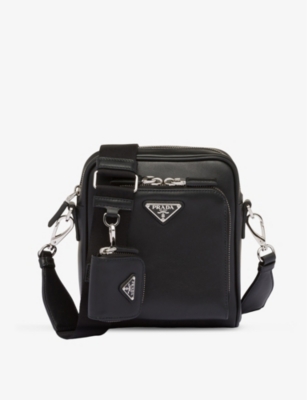 Prada logo plaque hot sale shoulder bag