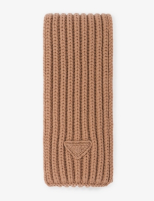 PRADA: Ribbed-knit cashmere scarf