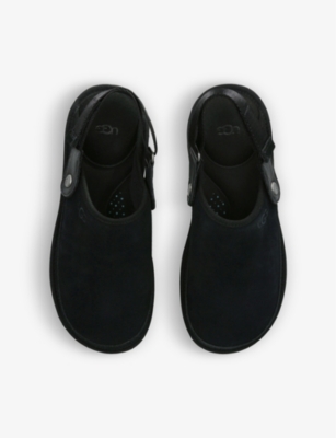 Shop Ugg Men's Black Goldencoast Adjustable Heel-strap Suede Clog