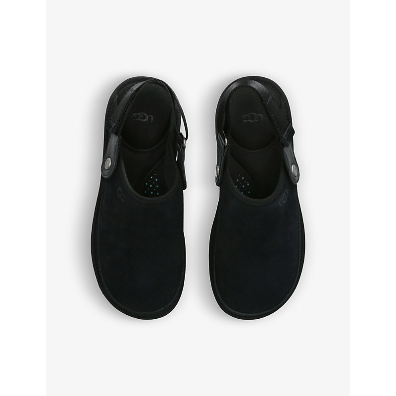 Shop Ugg Men's Black Goldencoast Adjustable Heel-strap Suede Clog