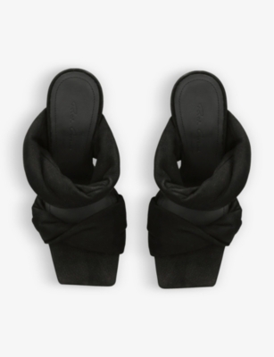 Shop Rick Owens Women's Black Cantilever 8 Twisted-strap Leather Sandals