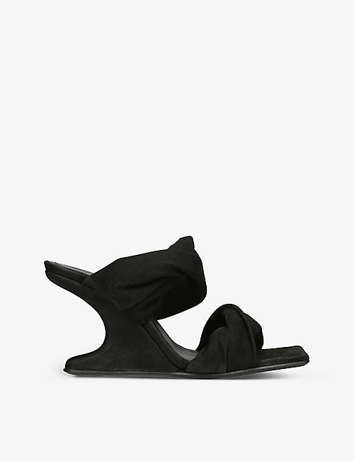 RICK OWENS: Cantilever 8 twisted-strap leather sandals