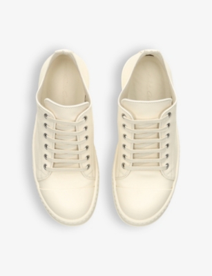 Shop Rick Owens Women's White Toe-cap Leather Low-top Trainers