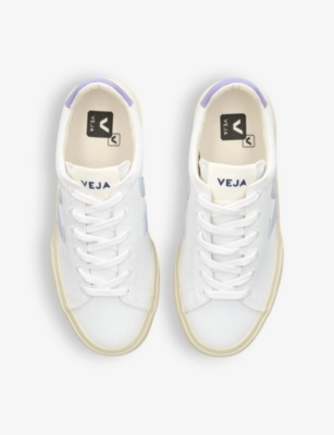 Shop Veja Womens White/comb Women's Campo Logo-embroidered Canvas Low-top Trainers