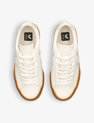 Shop Veja Womens  Women's Campo Logo-embroidered Low-top Leather Trainers In White/oth