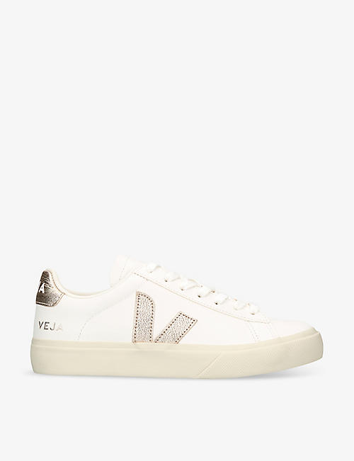 VEJA: Women's Campo logo-embroidered low-top leather trainers