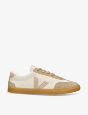 Veja Volley Suede Trainers In Beige Comb