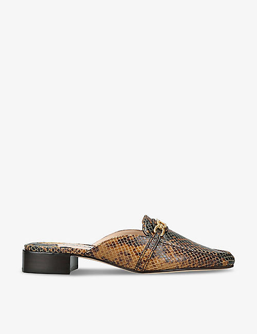 TOM FORD: Whitney logo-plaque leather slippers