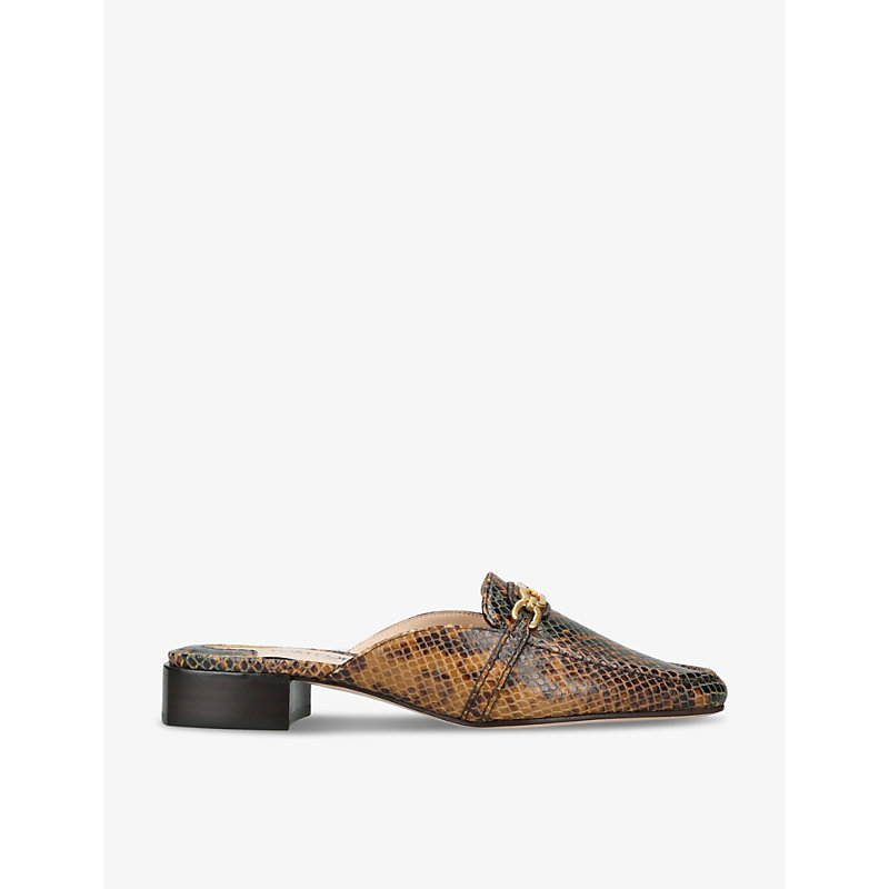 Tom Ford Whitney Logo-plaque Leather Slippers In Brown/oth