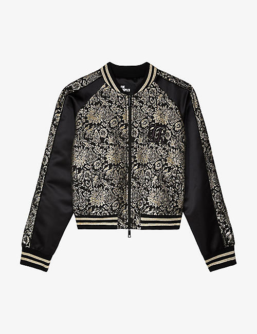 THE KOOPLES: Metallic floral-embroidered woven jacket