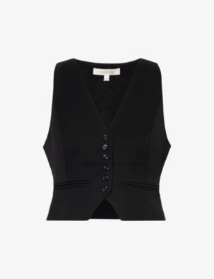 Shop Favorite Daughter Women's Black The Favorite Stretch-twill Waistcoat