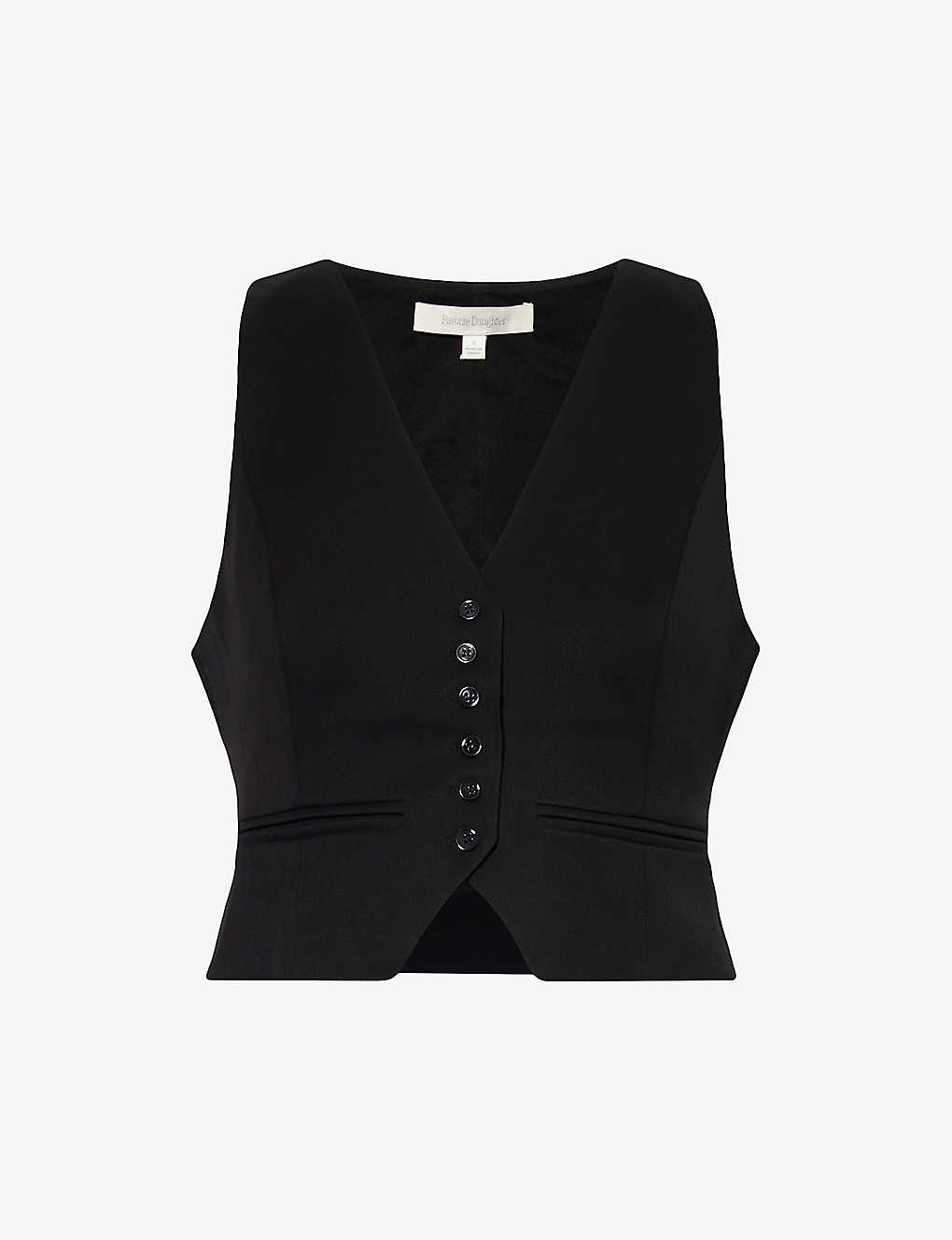 Shop Favorite Daughter The Favorite Stretch-twill Waistcoat In Black