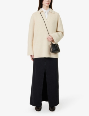 Shop Favorite Daughter Women's Asphalt Sadie High-rise Denim Maxi Skirt In Black
