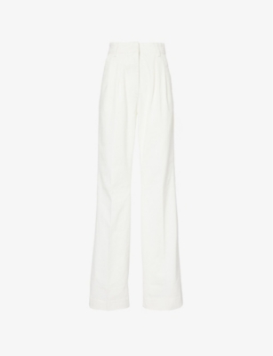 Favorite Daughter The Favorite High-waisted Pleated Pants In White