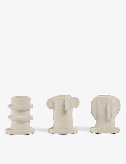 SERAX: 02 Molly stoneware candle holders set of three