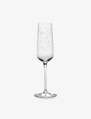 Shop Marni Transparent Serax X Midnight Flowers Champagne Flute Glasses Set Of Four