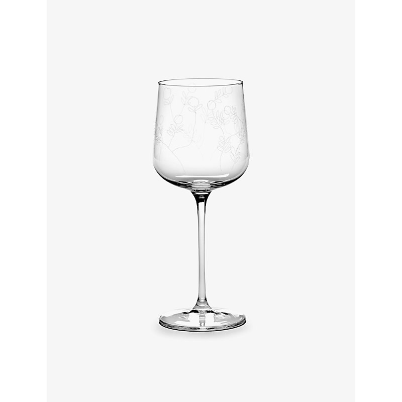Shop Marni Serax X  Midnight Flowers White Wine Glasses Set Of Four In Transparent
