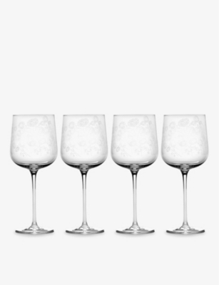 Marni Transparent Serax X Midnight Flowers Red Wine Glasses Set Of Four