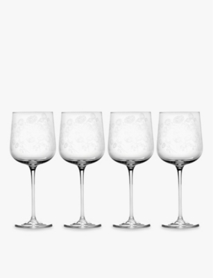 Marni Transparent Serax X Midnight Flowers Red Wine Glasses Set Of Four