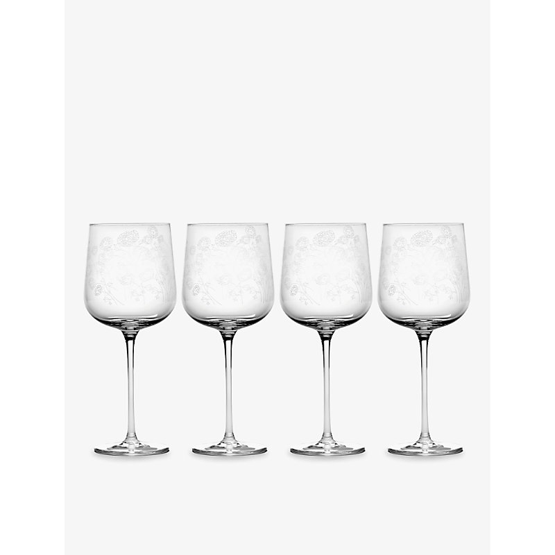 Marni Transparent Serax X Midnight Flowers Red Wine Glasses Set Of Four