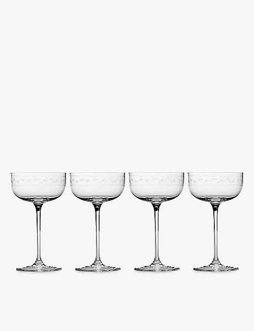MARNI: Serax x Marni Midnight Flowers champagne coupe glasses set of four