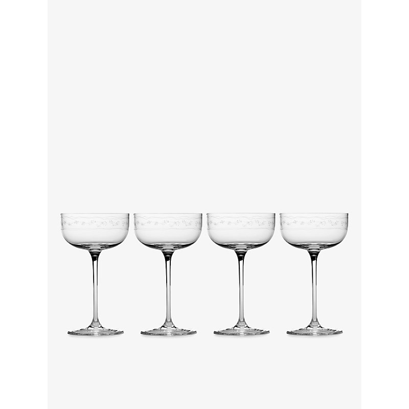 Marni Transparent Serax X Midnight Flowers Champagne Coupe Glasses Set Of Four