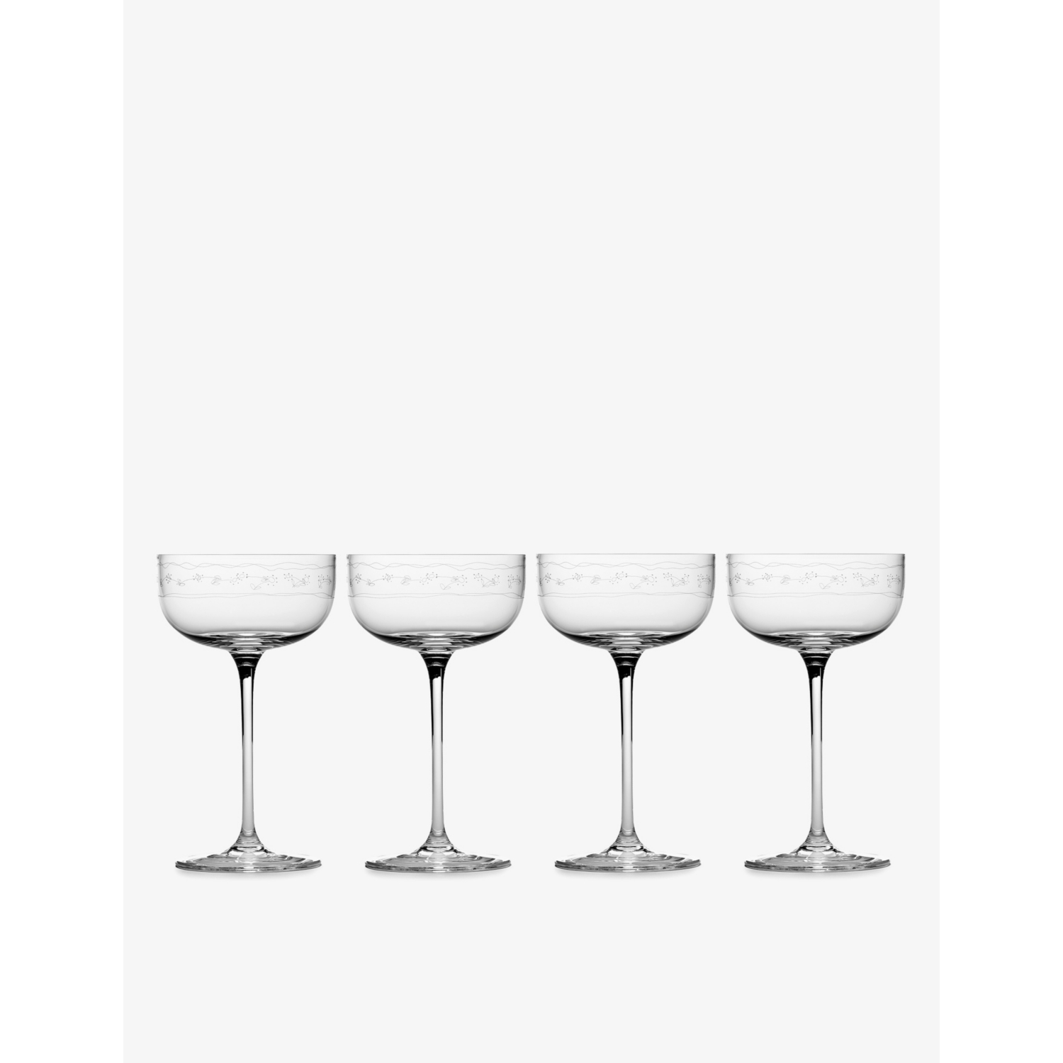 Serax x Marni Midnight Flowers Champagne Coupe Glasses Set of Four