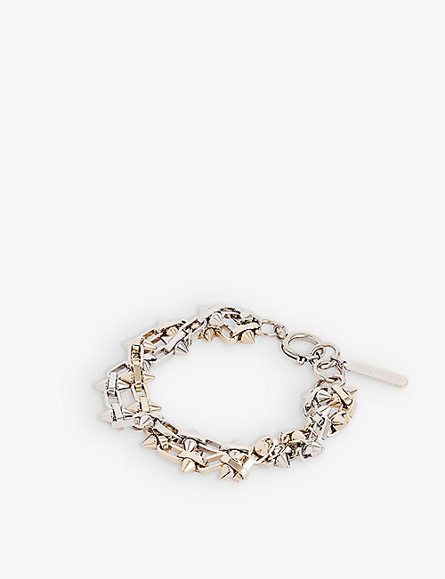 JUSTINE CLENQUET: Nomi stud-embellished brass bracelet