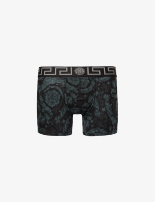 Versace Logo-waistband In Black+grey