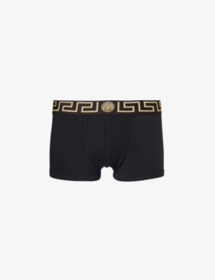 Versace Iconic Mid-rise Slim-fit Stretch-cotton Jockstrap in Black for