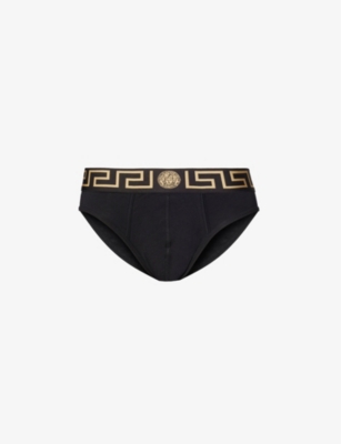 Logo cotton jersey briefs - Versace Underwear - Men
