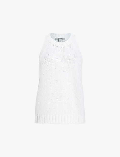 ALLSAINTS: Lock Slub crewneck organic cotton-knit tank top