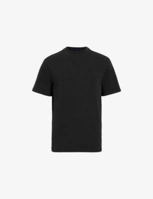 Shop Allsaints Men's Jet Black Nero Relaxed-fit Short-sleeve Organic-cotton T-shirt