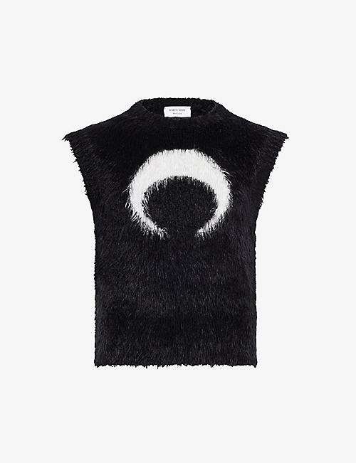 MARINE SERRE: Puffy brand-pattern knitted vest