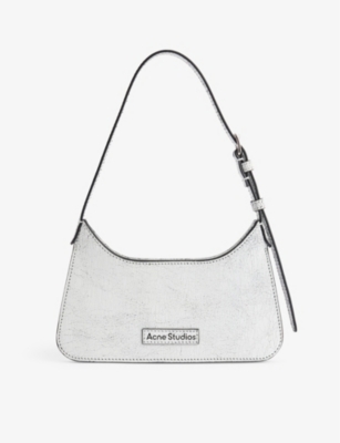 Shop Acne Studios White Platt Micro Leather Shoulder Bag