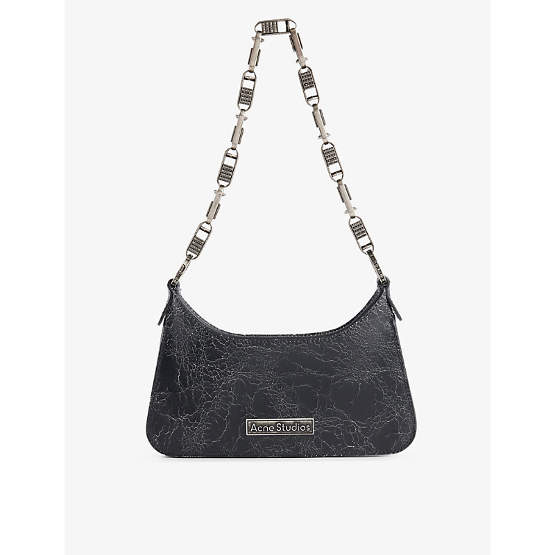 Shop Acne Studios Black Platt Micro Leather Shoulder Bag