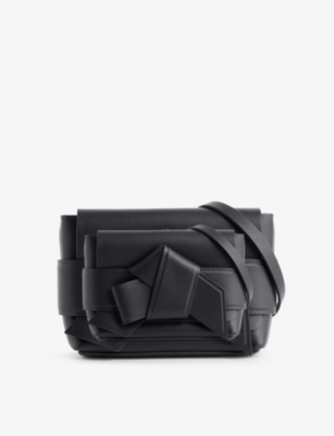 Acne Studios Black Musubi Mini Leather Shoulder Bag In Black