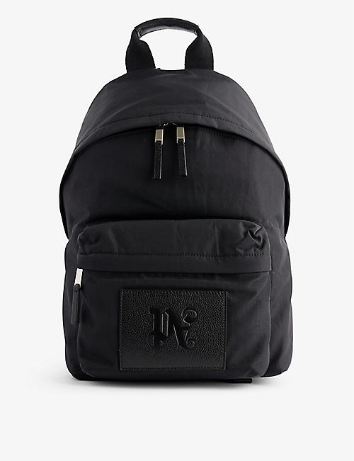 PALM ANGELS: Monogram-patch woven backpack